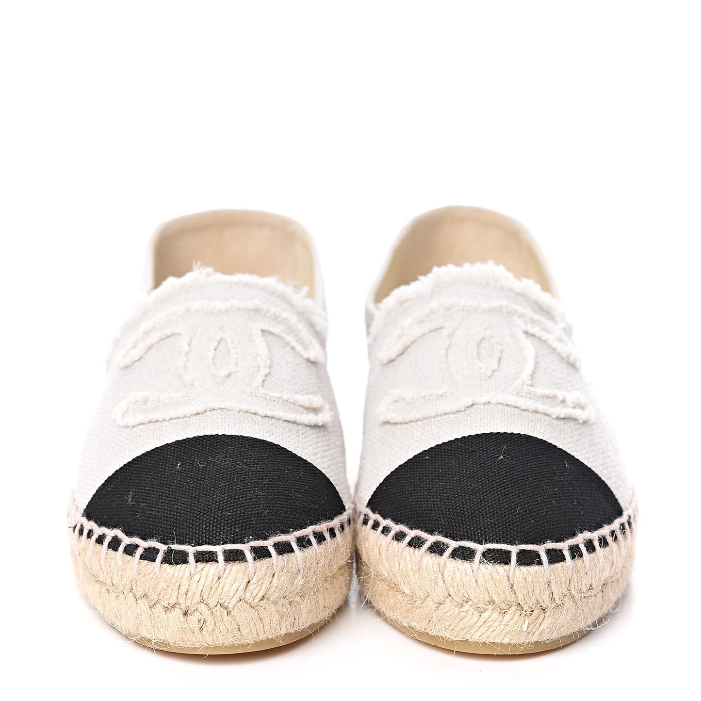 Linen CC Espadrilles 37 Beige Black