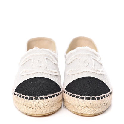Chanel Linen CC Espadrilles 37 Beige Black 2 of 11