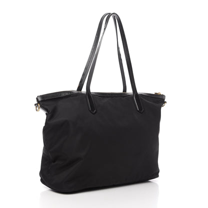 Prada Tessuto Nylon Saffiano Shopping Tote Black 3 of 15