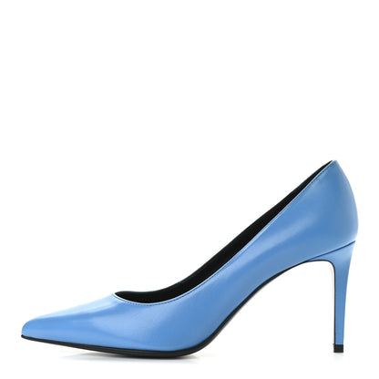 Saint Laurent Calfskin Tripon Classic Paris 80 Skinny Pumps 36 Blue 1 of 8