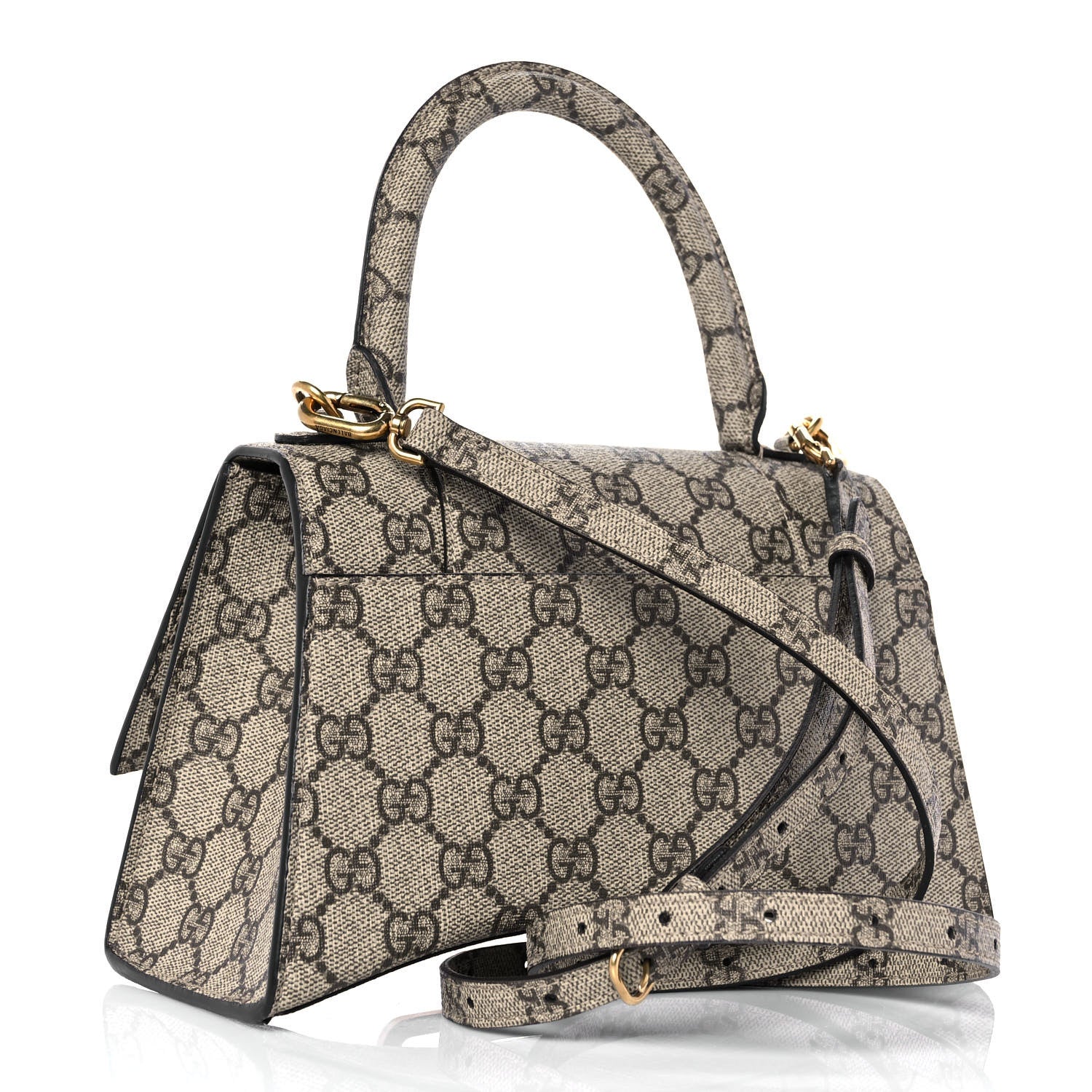 Balenciaga X GUCCI GG Supreme Monogram Small Hourglass Top Handle Bag Beige Ebony 3 of 10