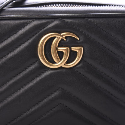 Gucci Calfskin Matelasse Mini GG Marmont Chain Shoulder Bag Black 10 of 10
