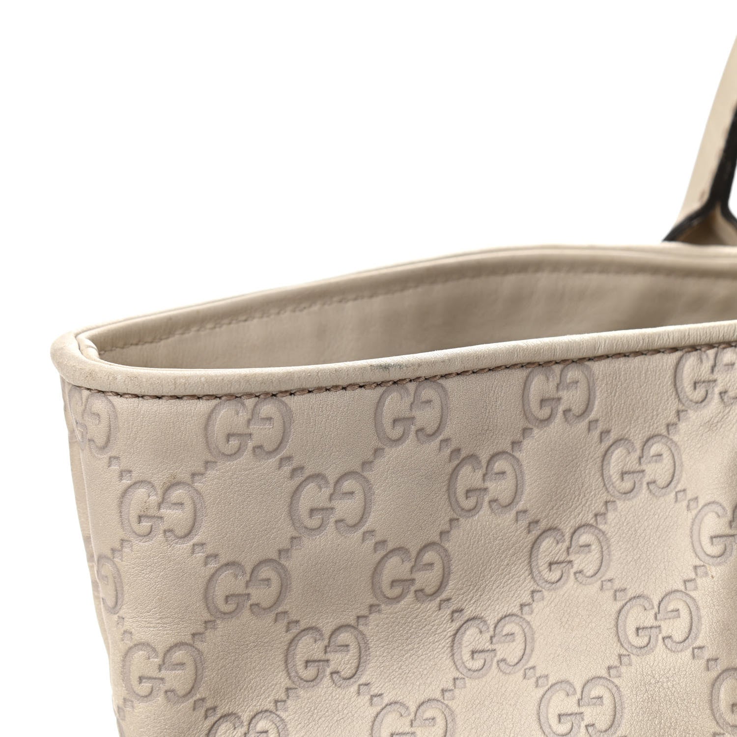 Gucci Guccissima Large Heart Bit Charm Top Handle Tote Off White 13 of 20
