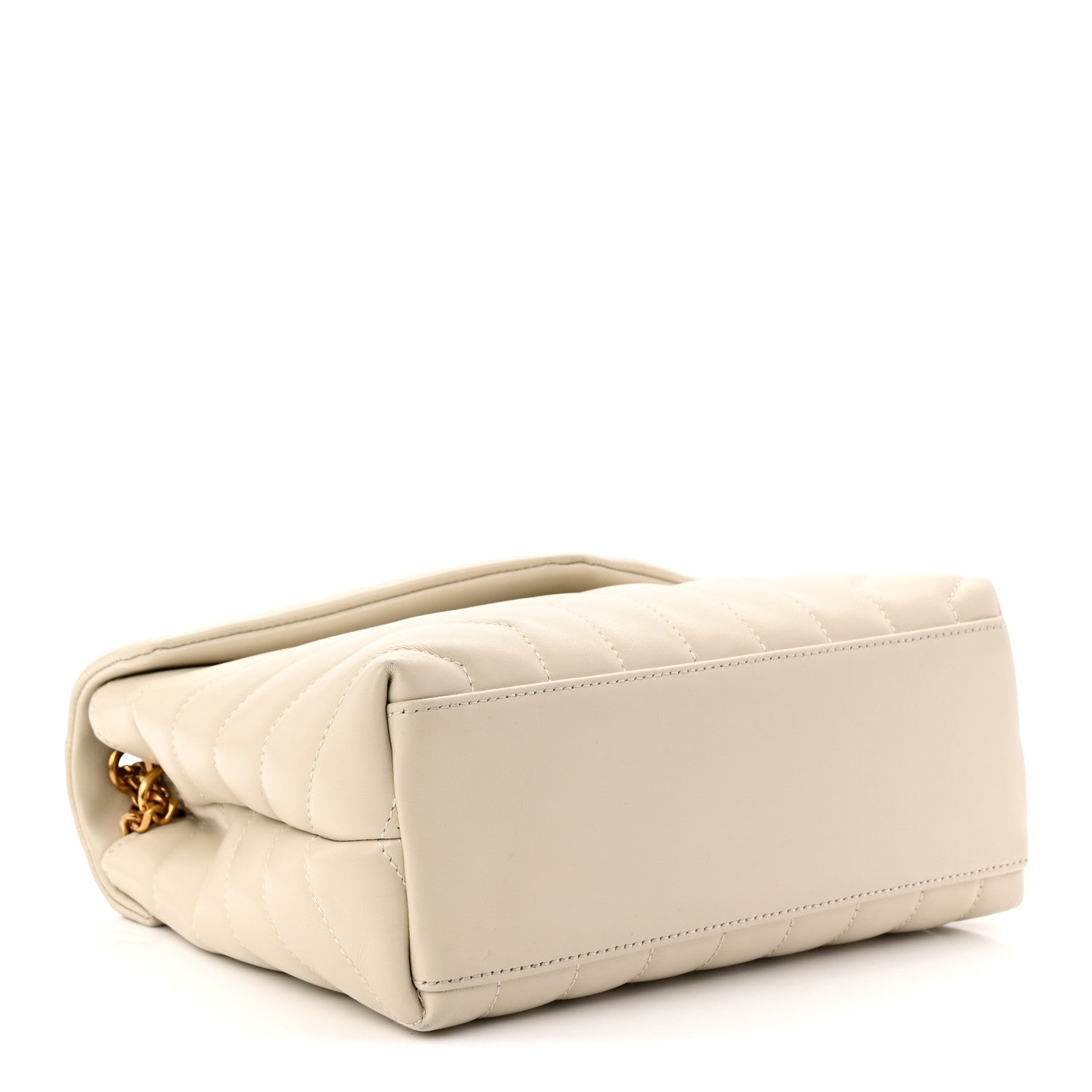 Saint Laurent Calfskin Y Quilted Monogram Small Loulou Chain Satchel Crema Soft 4 of 10