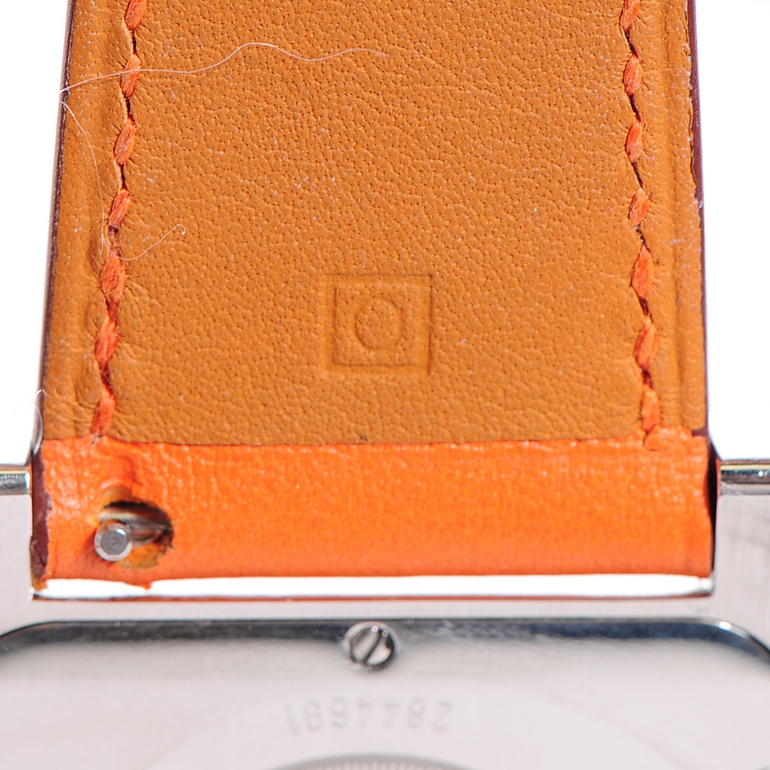Hermes Stainless Steel Swift 30.5mm Heure H Hour Quartz Watch Orange 4 of 11