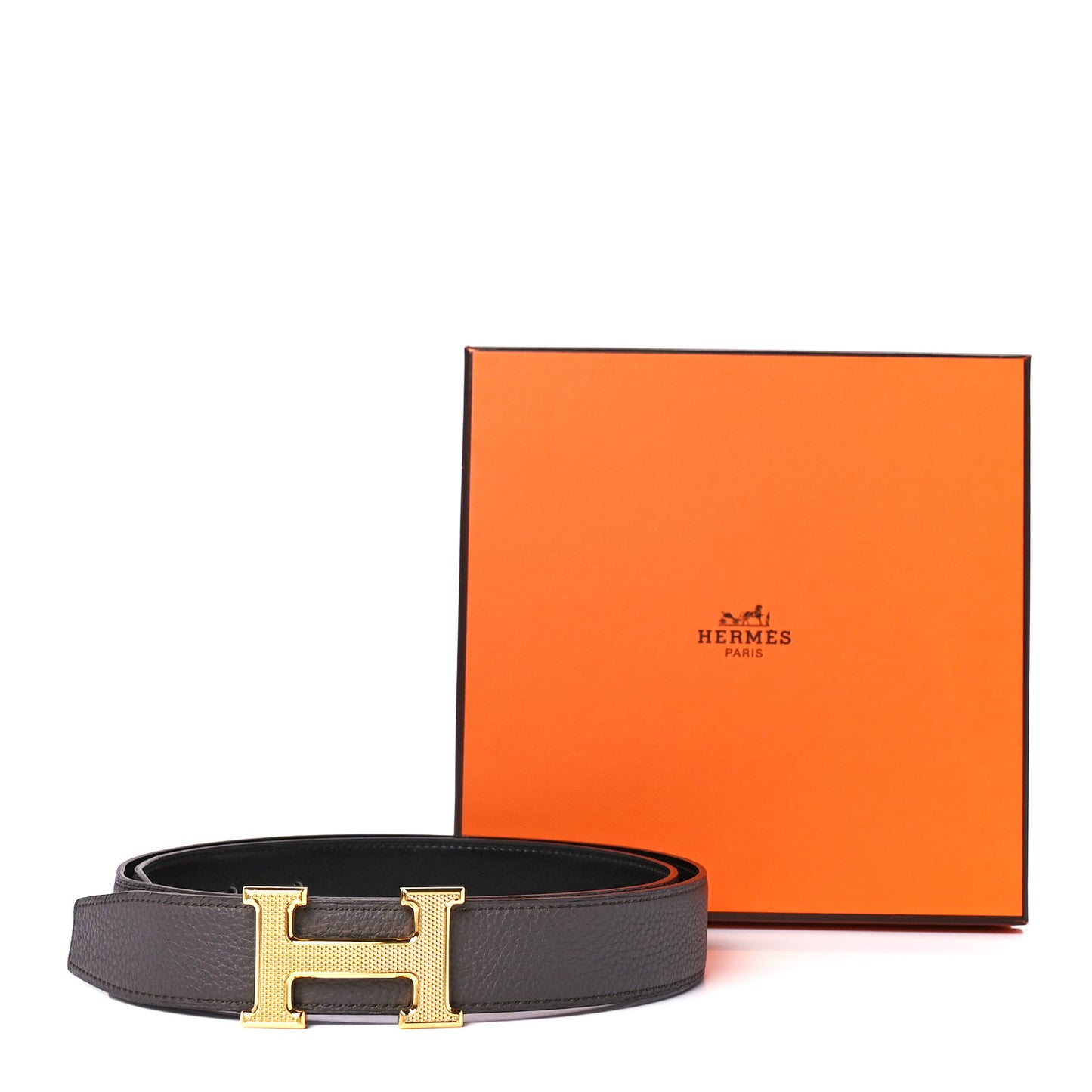 Box Togo 32mm Guilloche H Belt 90 36 Black Etain