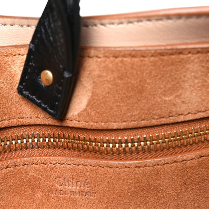 Chloe Suede Calfskin Marcie Hobo Bag Black Tan 6 of 9