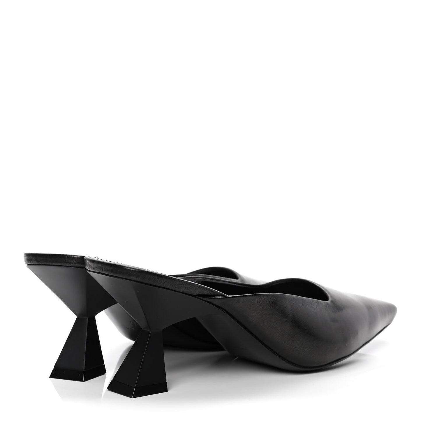 Calfskin Asymmetrical Mules 36 Black