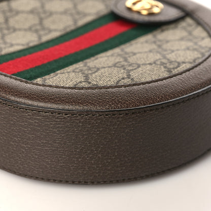 Gucci GG Supreme Monogram Web Mini Ophidia Round Shoulder Bag Brown 9 of 9
