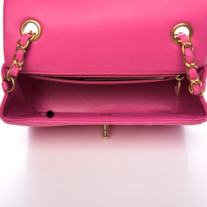 Chanel Lambskin Chevron Quilted Mini Rectangular Flap Pink 5 of 11