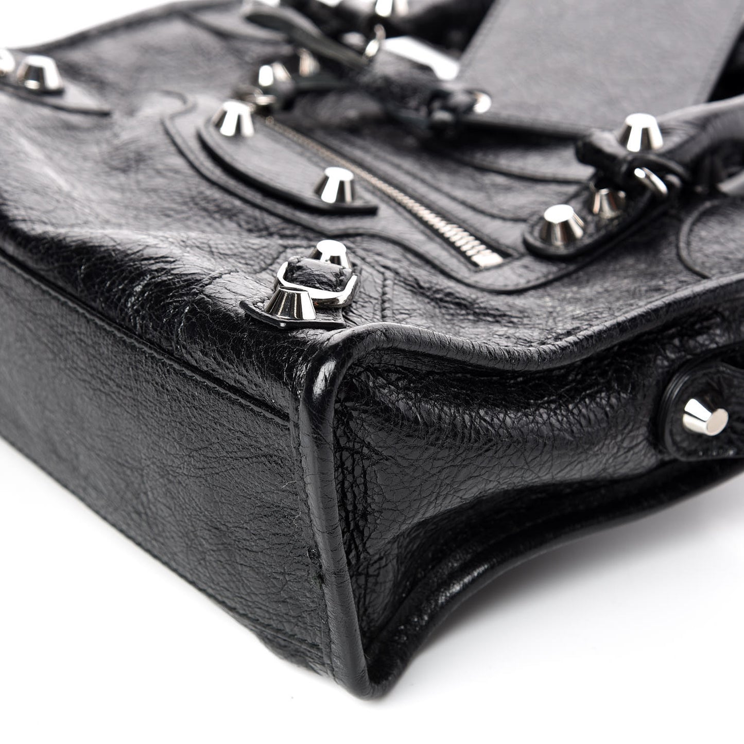 Agneau Classic Silver Hardware Mini City Black