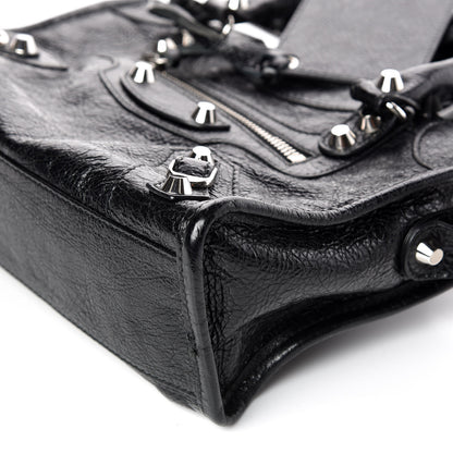 Balenciaga Agneau Classic Silver Hardware Mini City Black 6 of 9