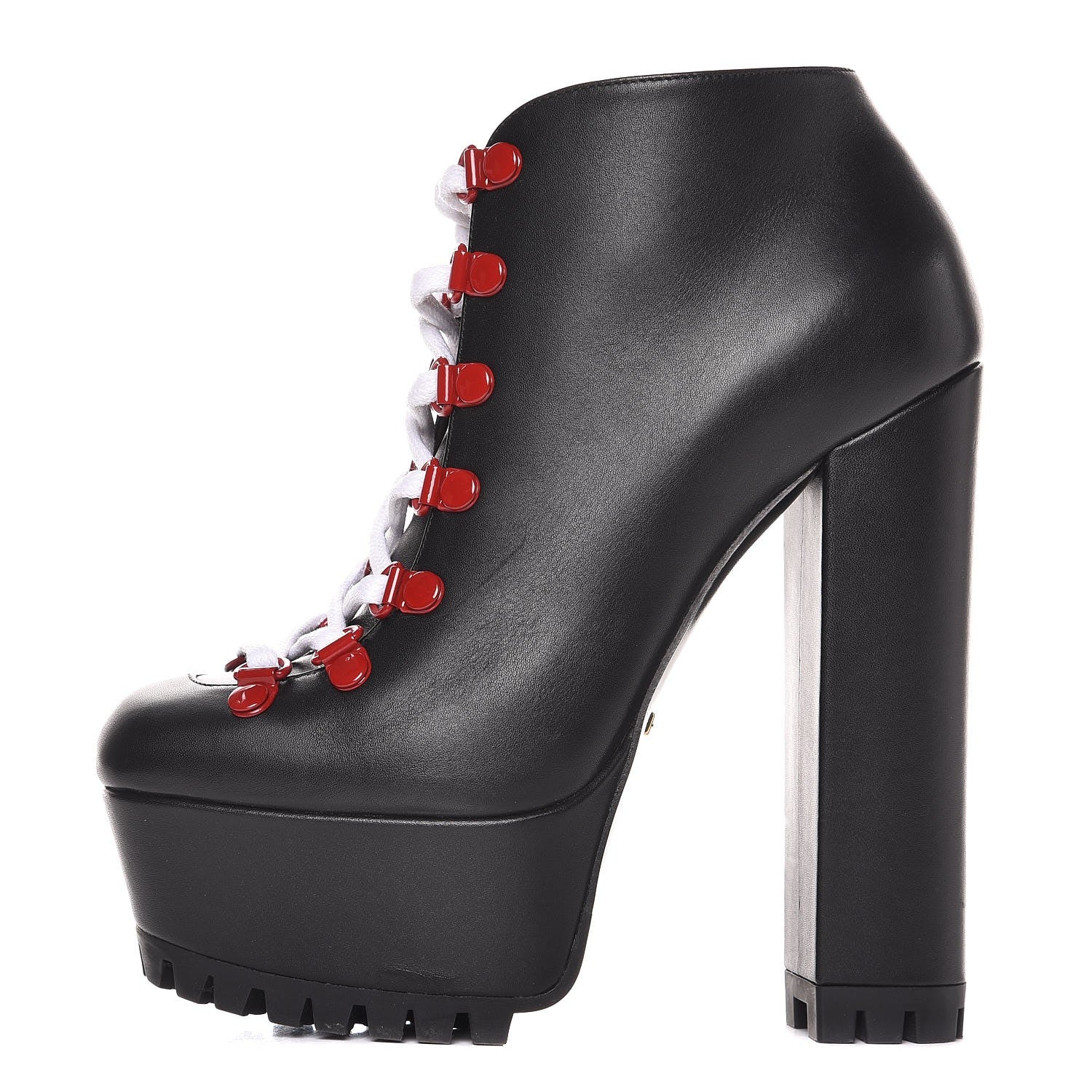 Gucci Calfskin Lifford Lace Up Platform Ankle Boots 36 Black 1 of 11