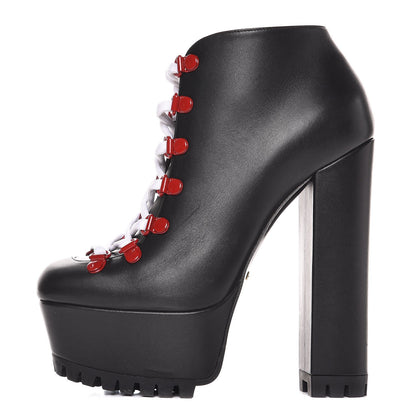 Gucci Calfskin Lifford Lace Up Platform Ankle Boots 36 Black 1 of 11