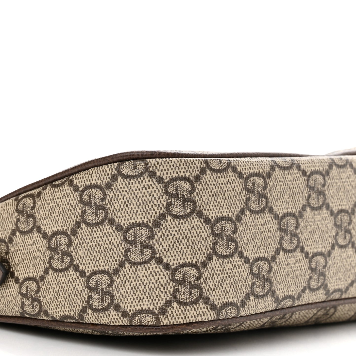 GG Supreme Monogram Textured Dollar Calfskin Small Ophidia Hobo Beige Ebony New Acero
