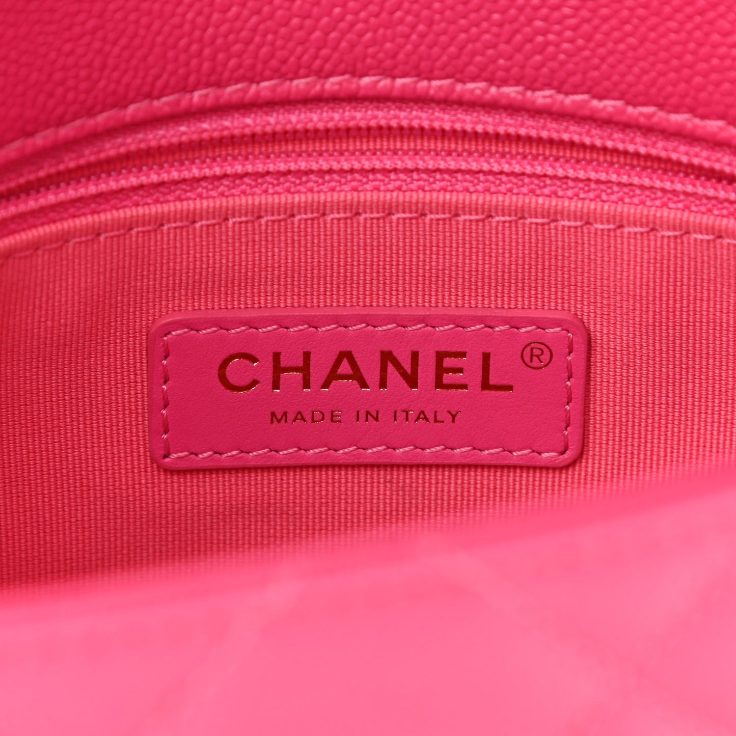 Shiny Caviar Quilted Small Chain Melody Flap Dark Pink