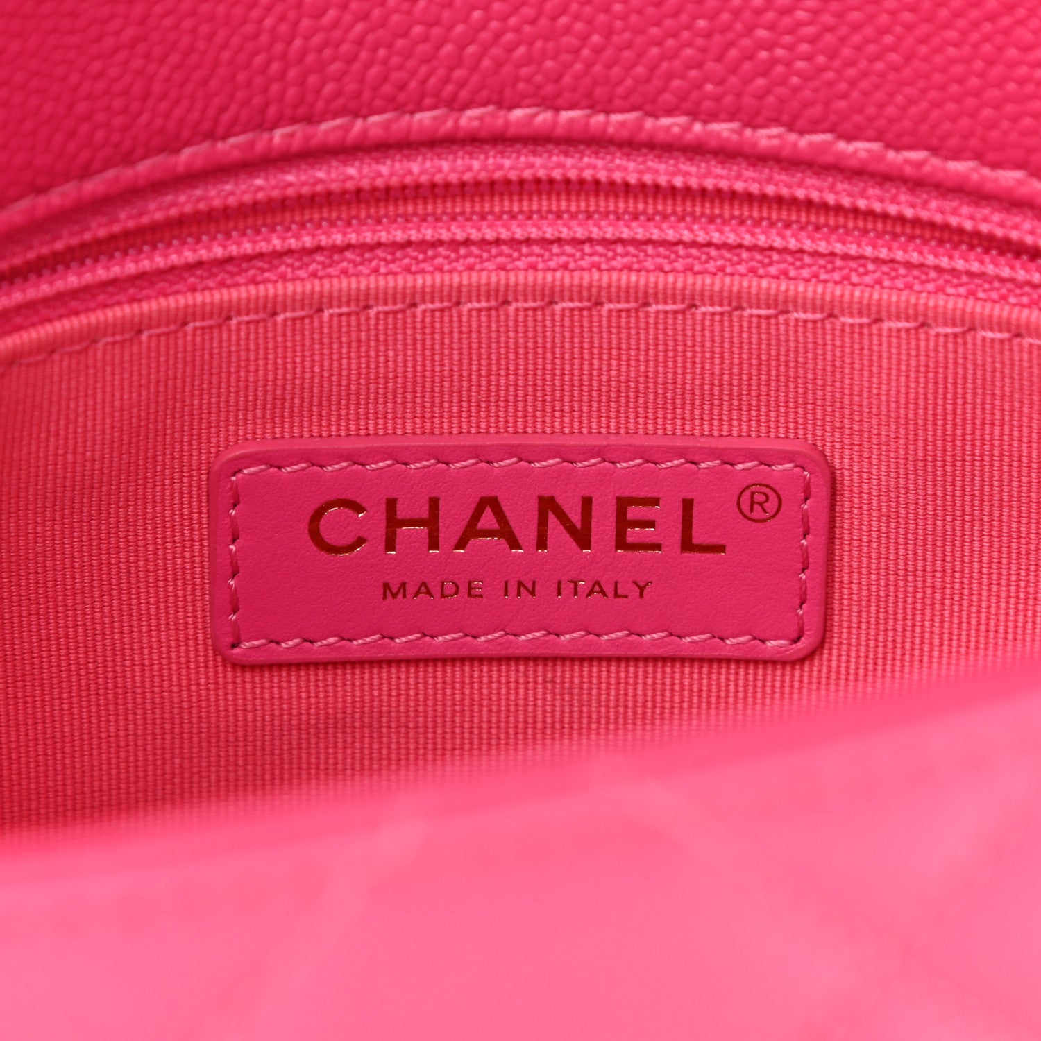 Chanel Shiny Caviar Quilted Small Chain Melody Flap Dark Pink 6 of 11