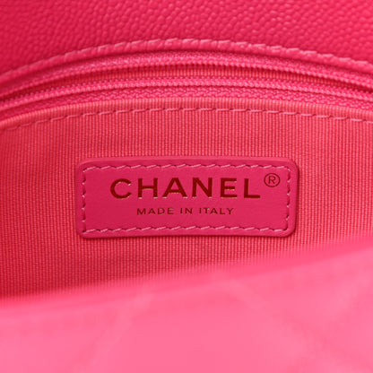 Chanel Shiny Caviar Quilted Small Chain Melody Flap Dark Pink 6 of 11