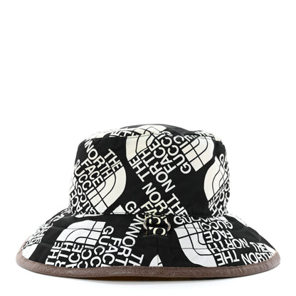 Gucci X THE NORTH FACE Nylon Reversible Self-Tie Bucket Hat XXS Black Yellow 6 of 14