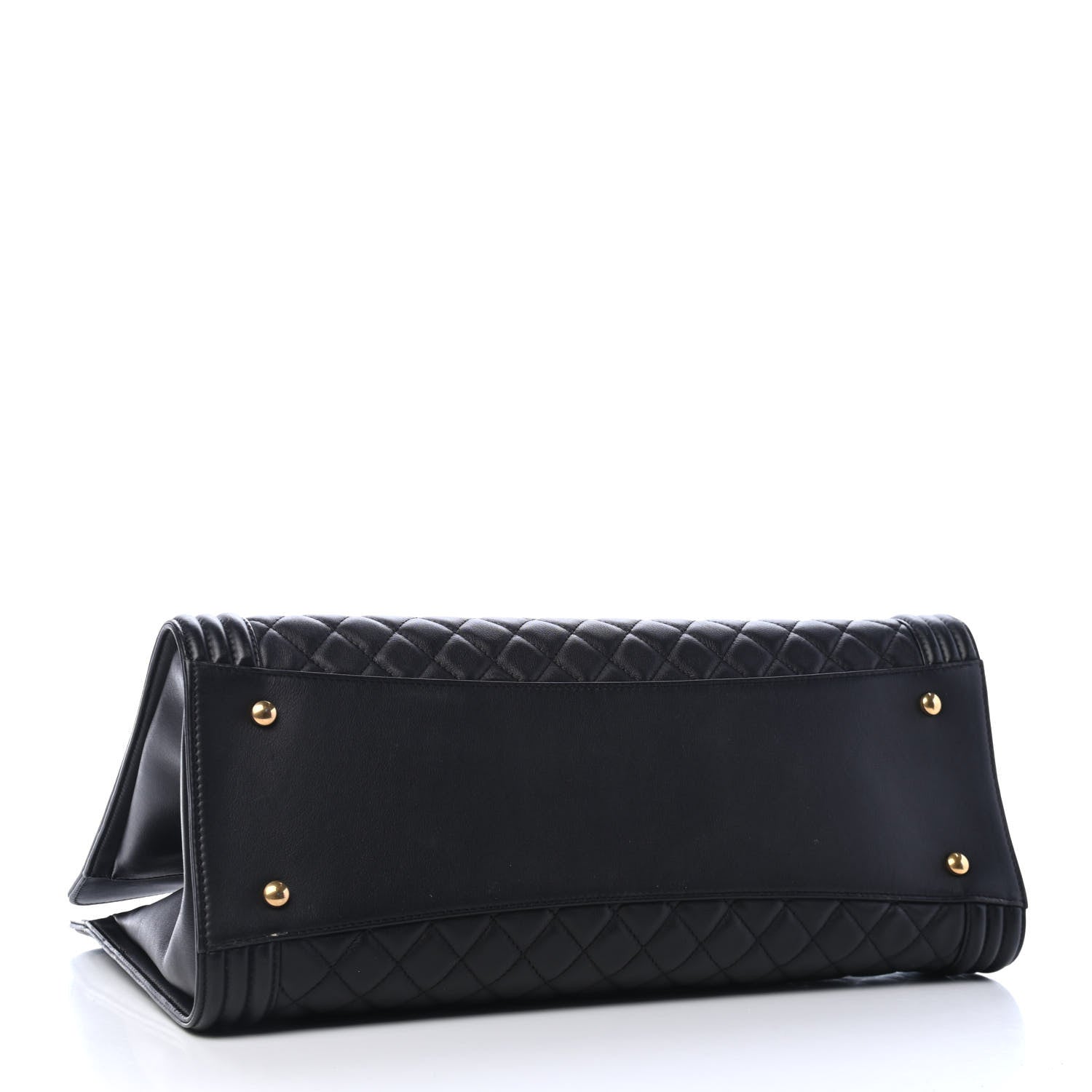 Chanel Calfskin Quilted Boy Shopping Tote Black 3 of 6