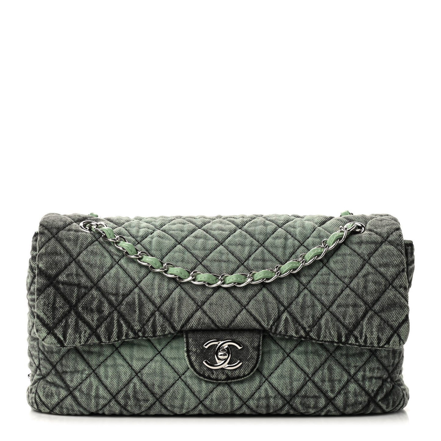Denim Quilted Denimpression Flap Green Black