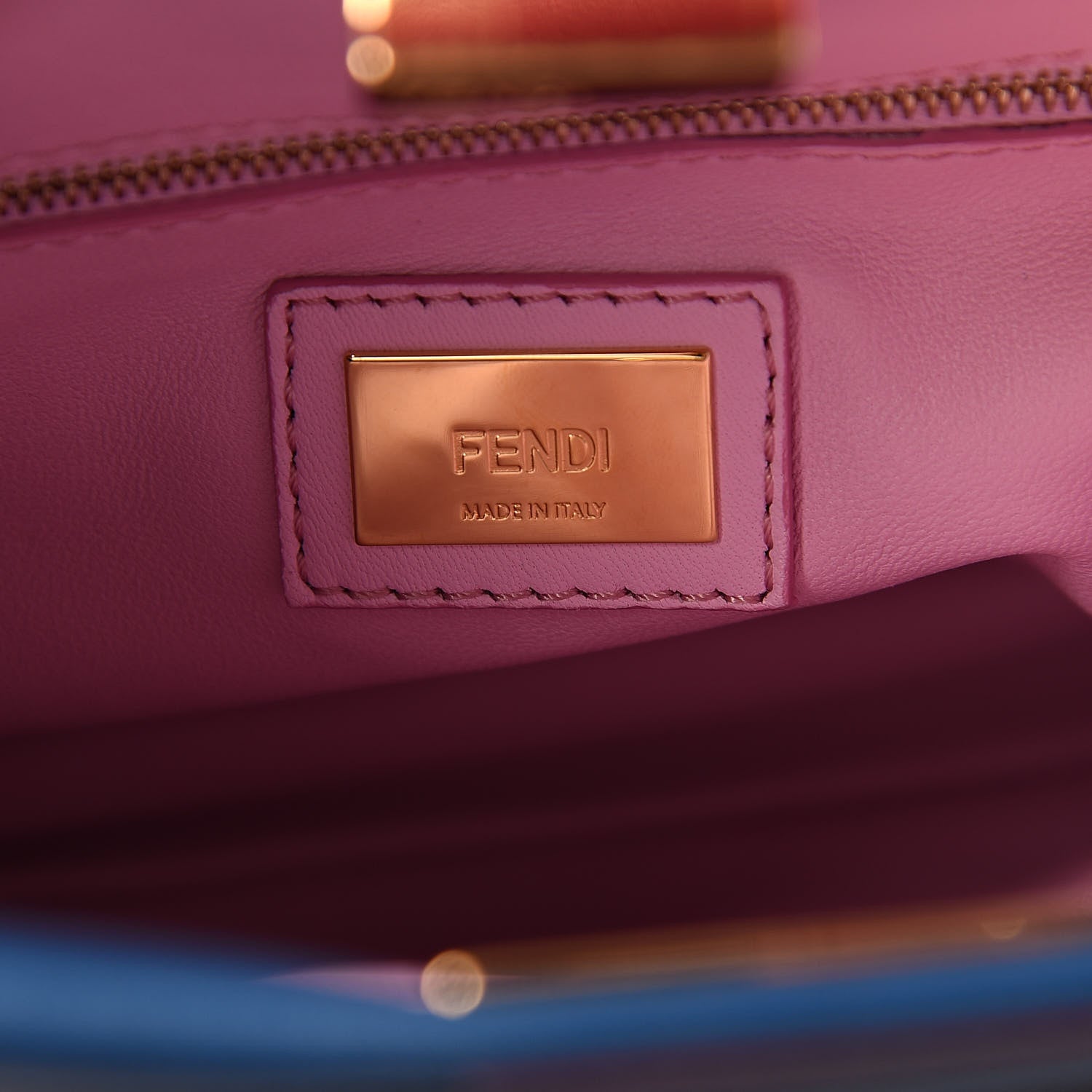 Fendi Nappa Colorblock Mini Peekaboo Iconic Satchel Iris Magenta Bubblegum 7 of 13