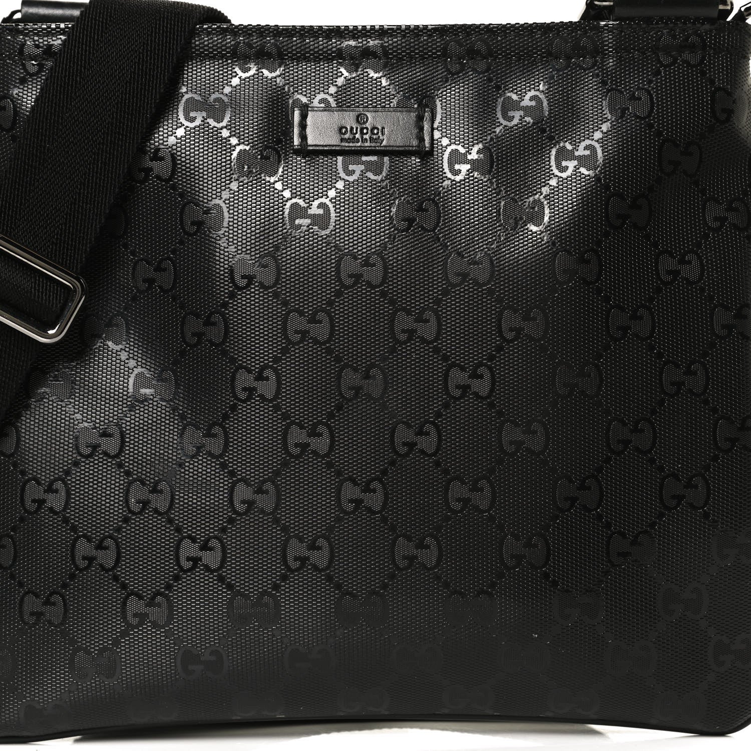 Gucci Imprime Monogram Small Flat Messenger Bag Black 7 of 12