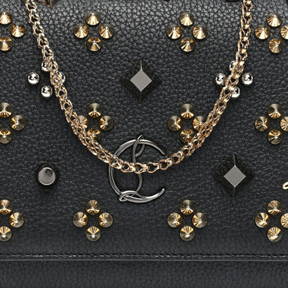 Christian Louboutin Grained Calfskin Spikes Loubinthesky Paloma Wallet On Chain Black Multimetal 7 of 9