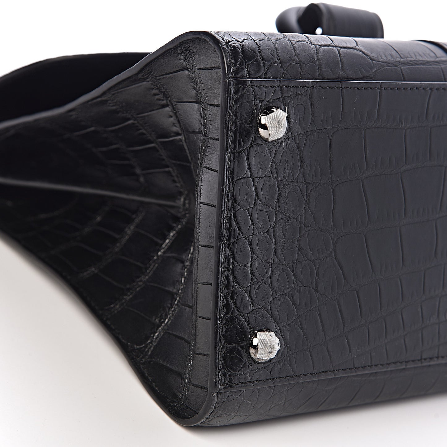 Matte Alligator MM Brillant Satchel Black
