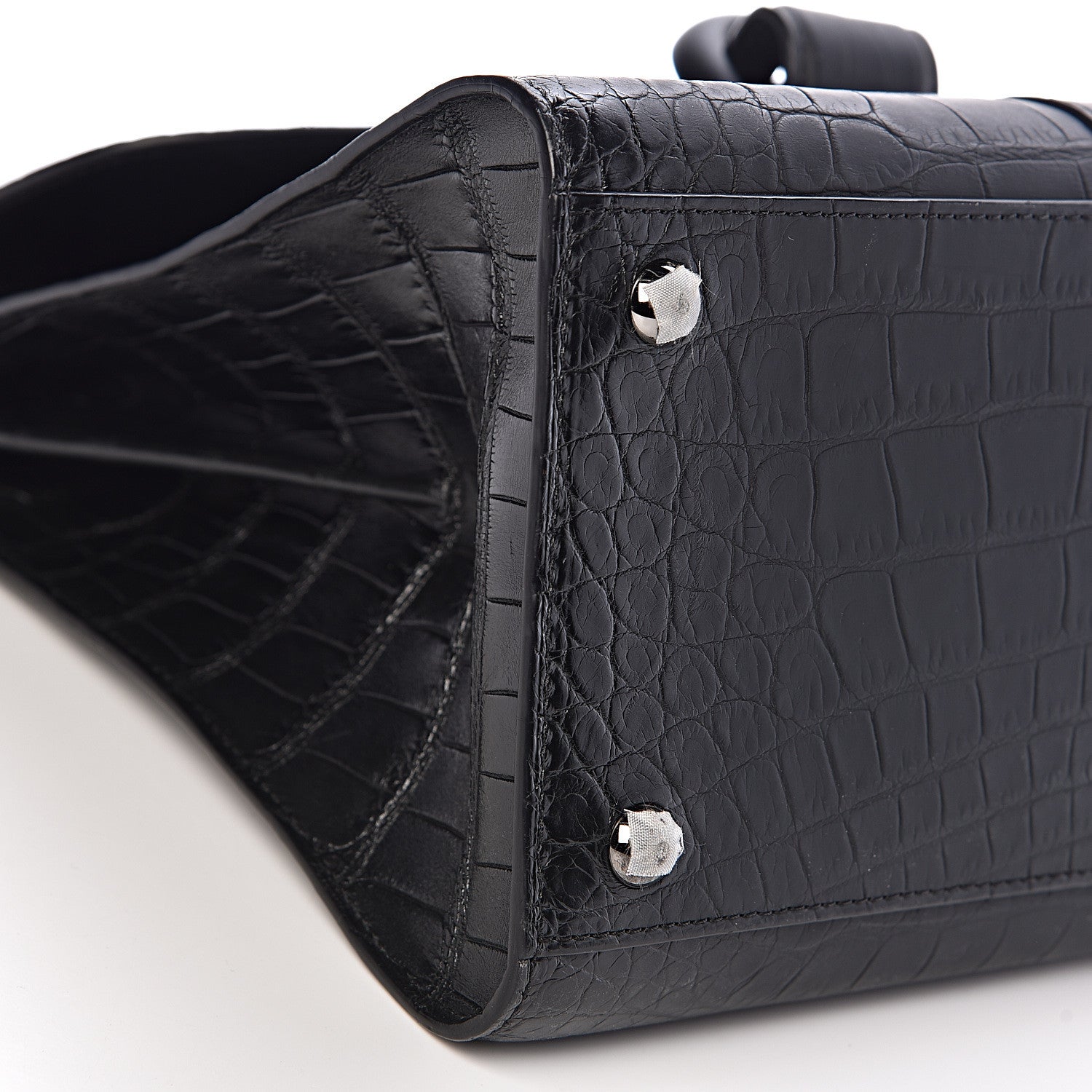 Delvaux Matte Alligator MM Brillant Satchel Black 8 of 11