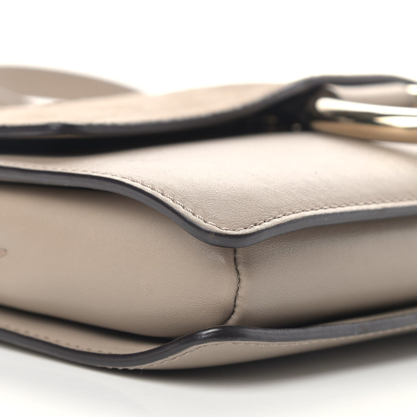 Suede Calfskin Small Faye Shoulder Bag Motty Grey