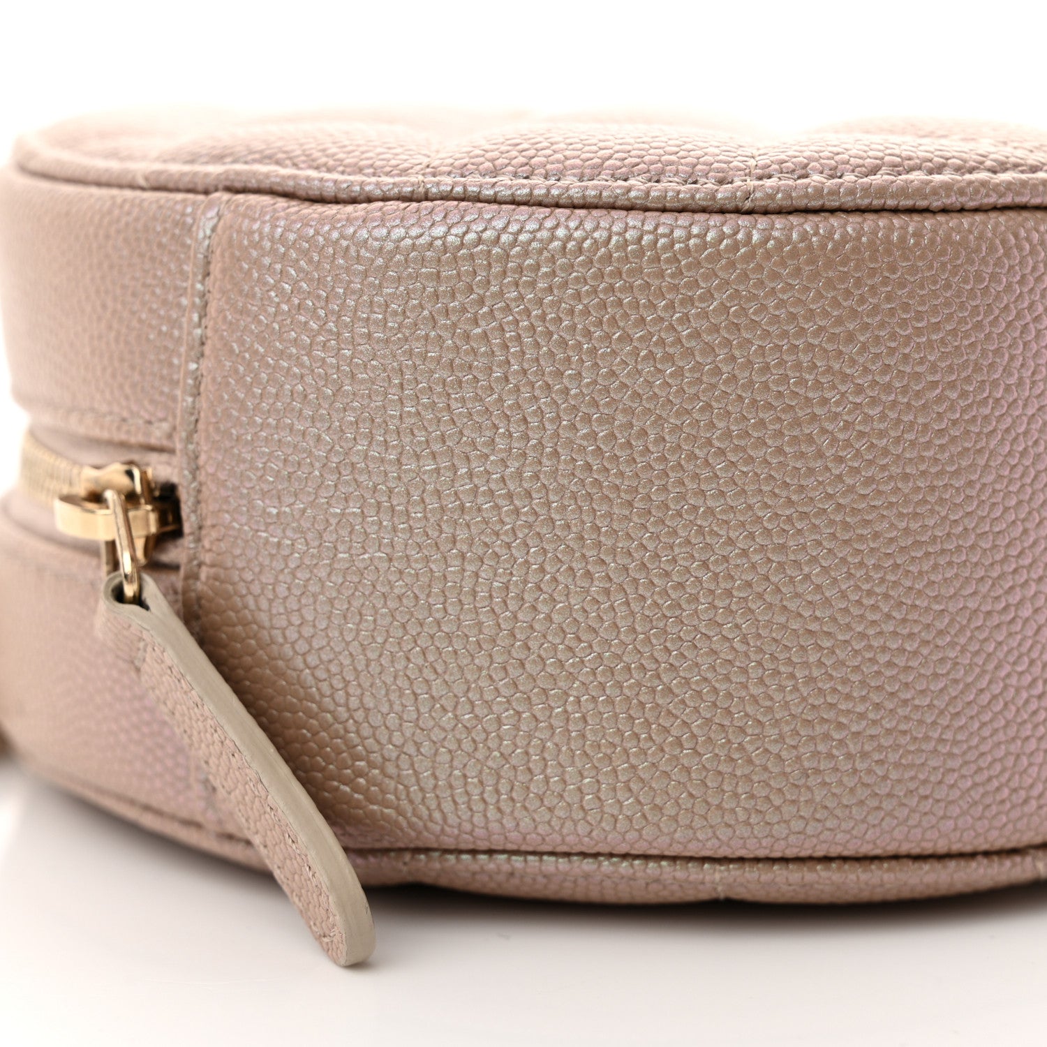Chanel Iridescent Caviar Resin Quilted Round Clutch With Chain Beige 9 of 12