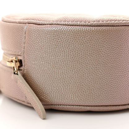 Chanel Iridescent Caviar Resin Quilted Round Clutch With Chain Beige 9 of 12