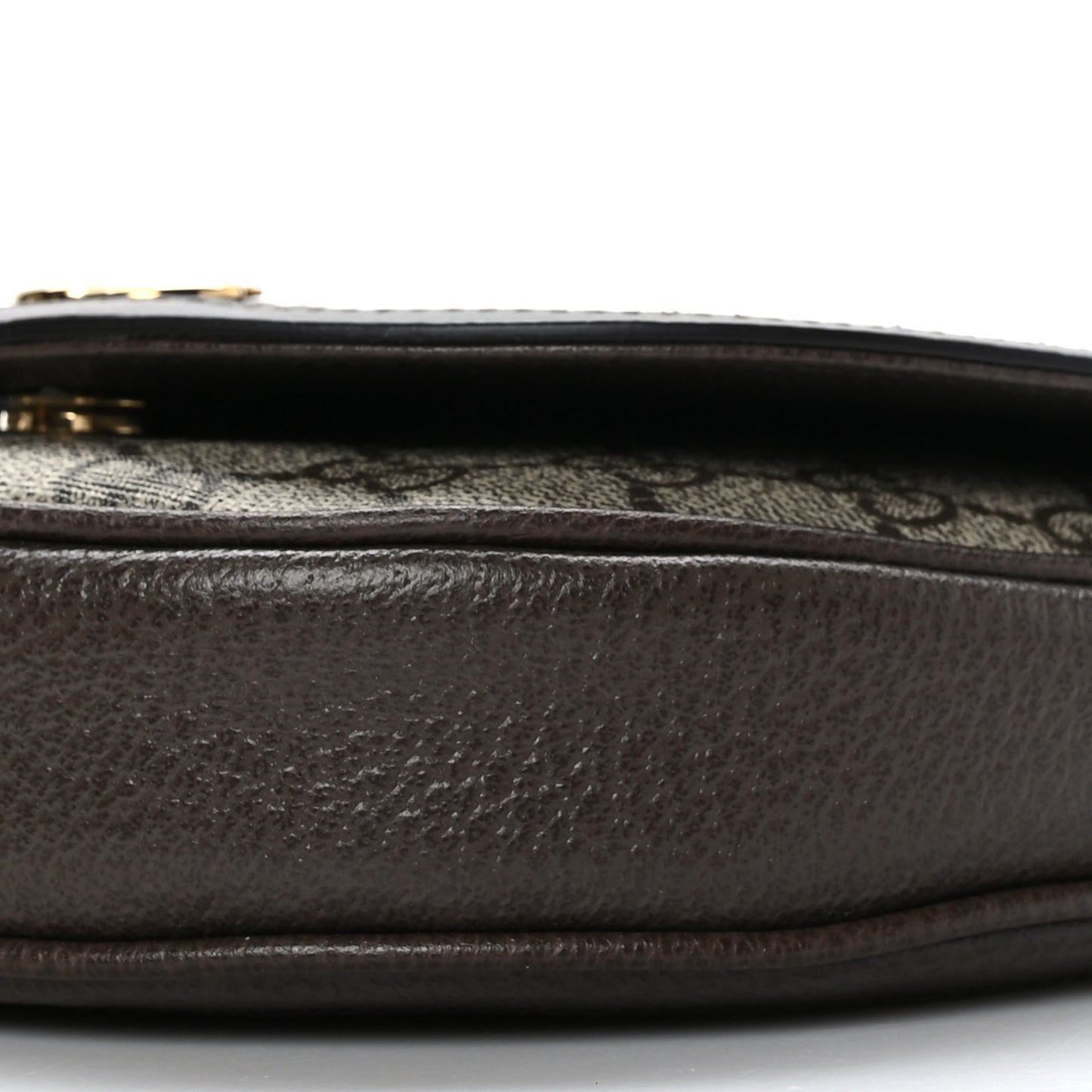 GG Supreme Monogram Textured Dollar Calfskin Web Mini Ophidia Flap Shoulder Bag Beige Ebony New Acero