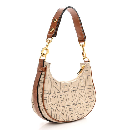 Celine Canvas Calfskin All Over Print Medium Ava Shoulder Bag Natural Tan 3 of 10