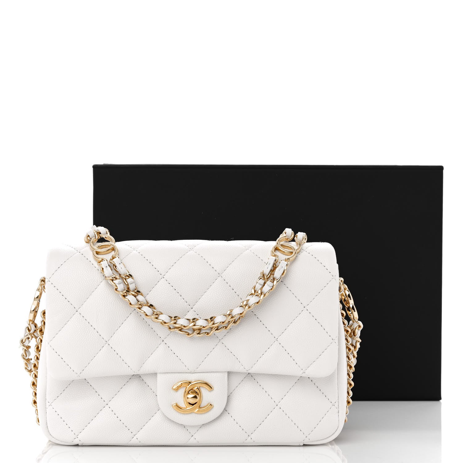 Chanel Caviar Quilted Mini CC You Flap White 11 of 11