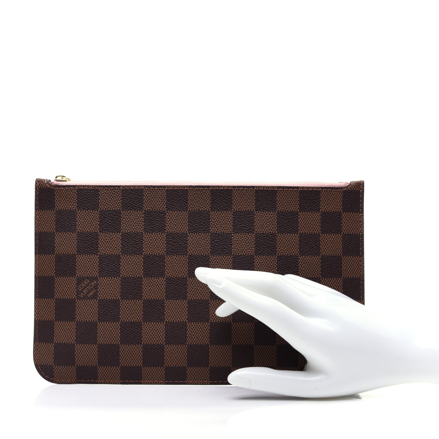 Louis Vuitton Damier Ebene Neverfull MM GM Pochette Rose Ballerine 2 of 10