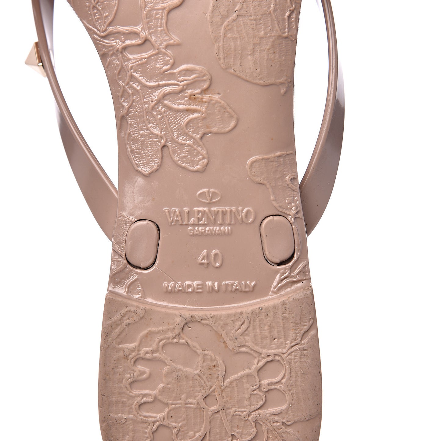 PVC Jelly Rockstud Bow Thong Sandals 40 Poudre