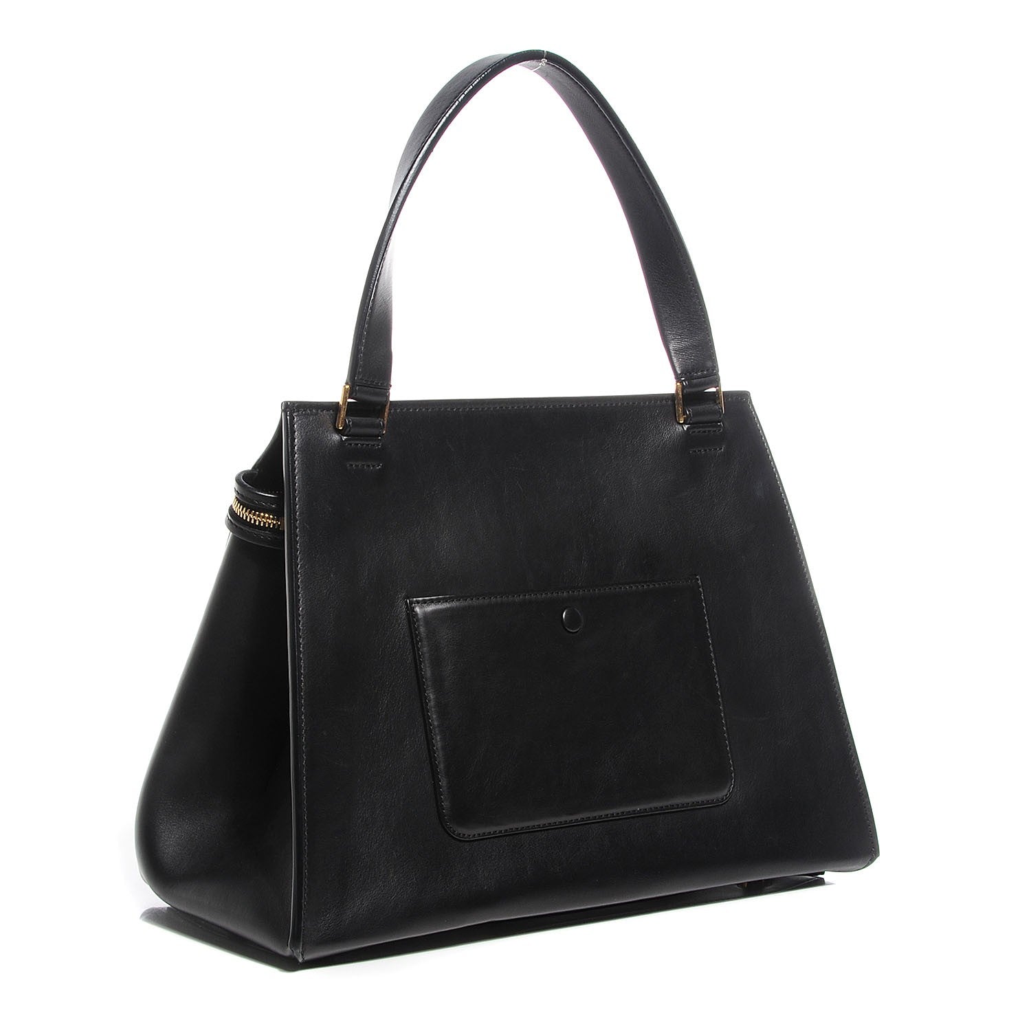 Celine Smooth Calfskin Ostrich Leg Medium Edge Shoulder Bag Black 3 of 7
