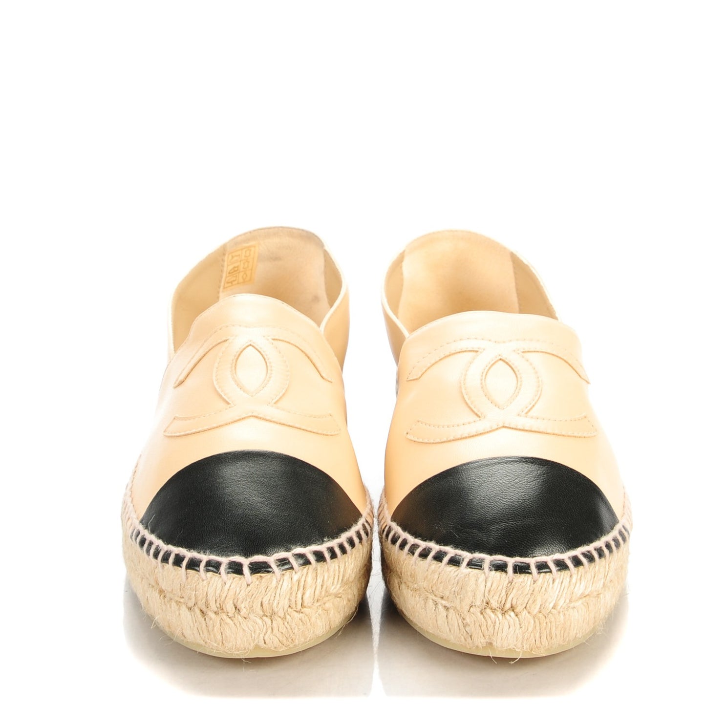 Lambskin CC Espadrilles 41 Beige Black