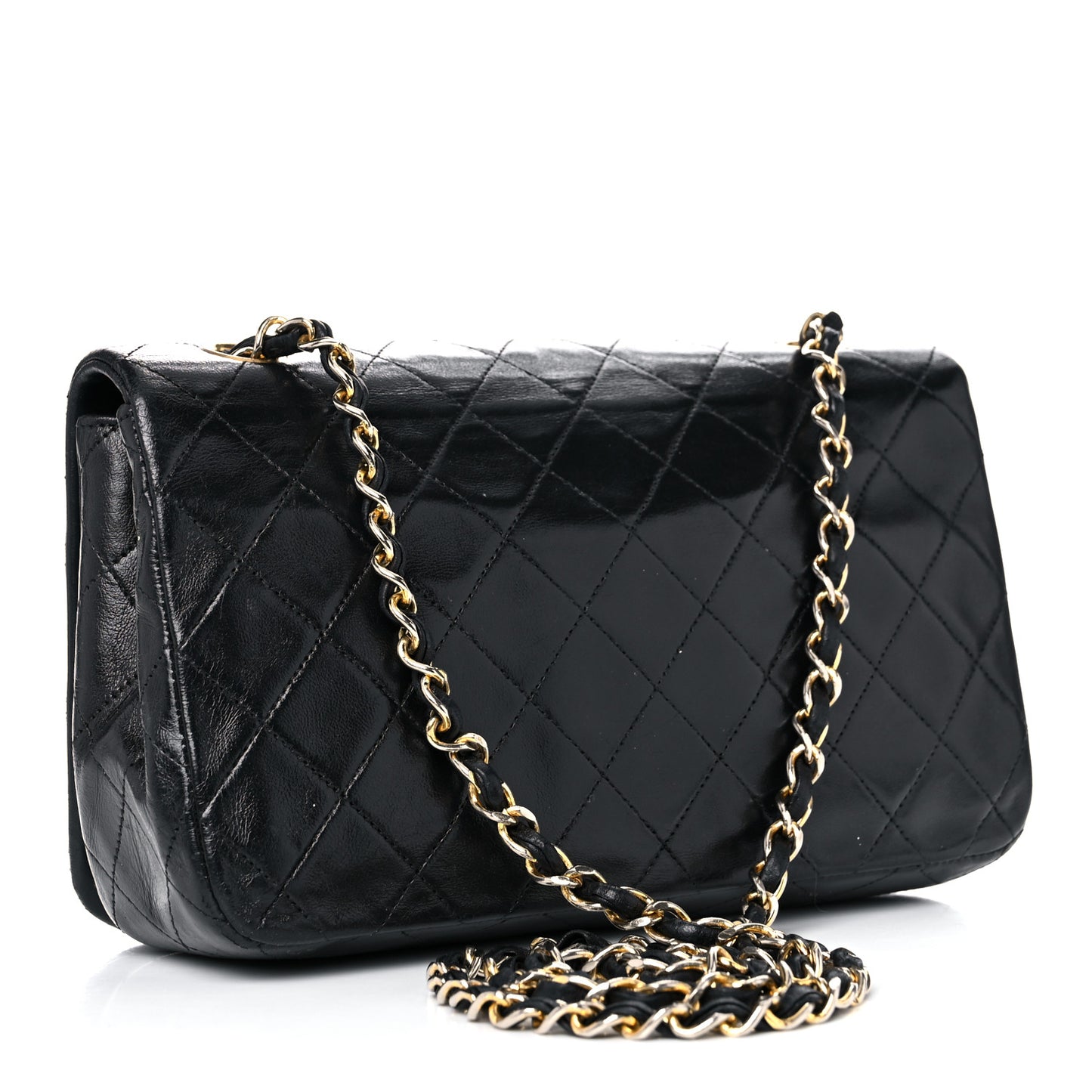 Lambskin Quilted Small Single Flap Black
