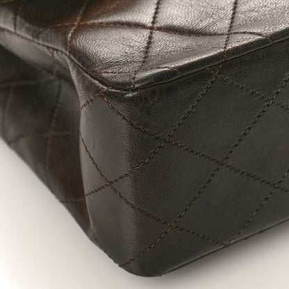 Chanel Lambskin Quilted Medium Double Flap Dark Brown 8 of 11