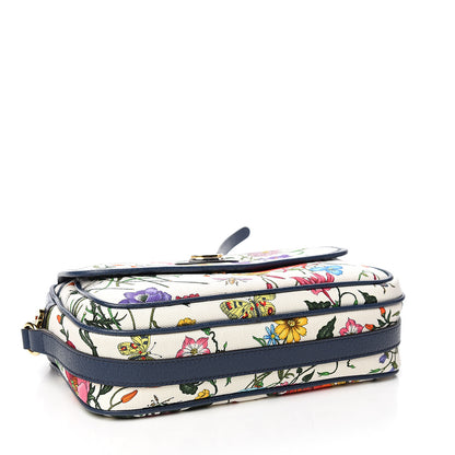 Gucci Canvas Flora Floral Shoulder Bag White Blue Agata Mulitcolor 3 of 10