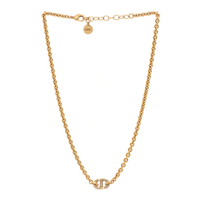 Christian Dior Metal Crystal Petite CD Choker Necklace Gold 3 of 5