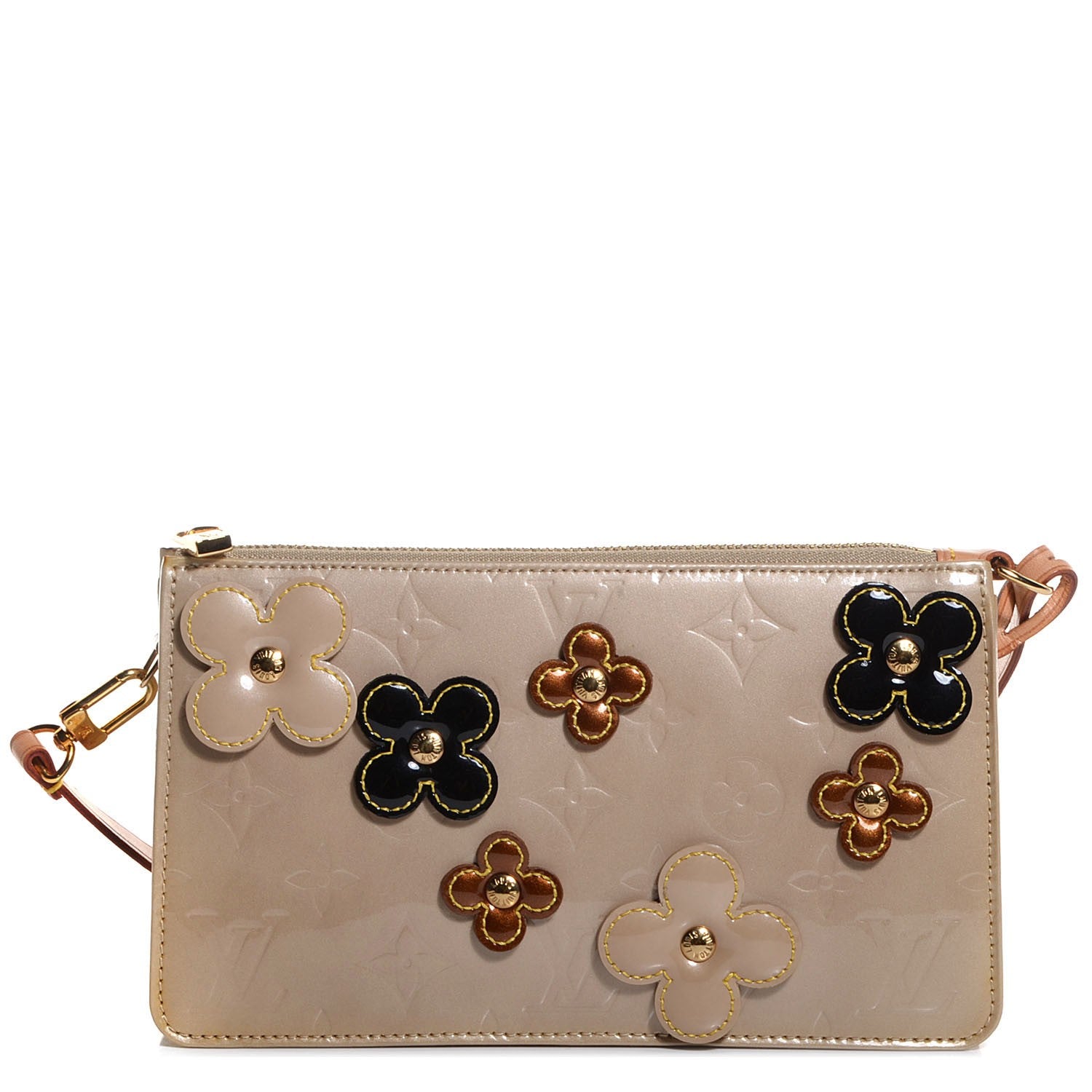 Louis Vuitton Vernis Lexington Fleurs Pochette Beige 1 of 7