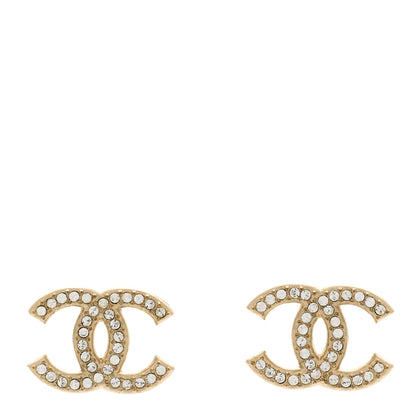 Chanel Crystal CC Earrings Gold 1 of 5