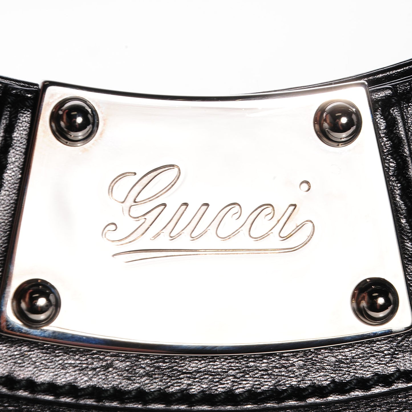 Leather Medium Race Bamboo Top Handle Bag Black