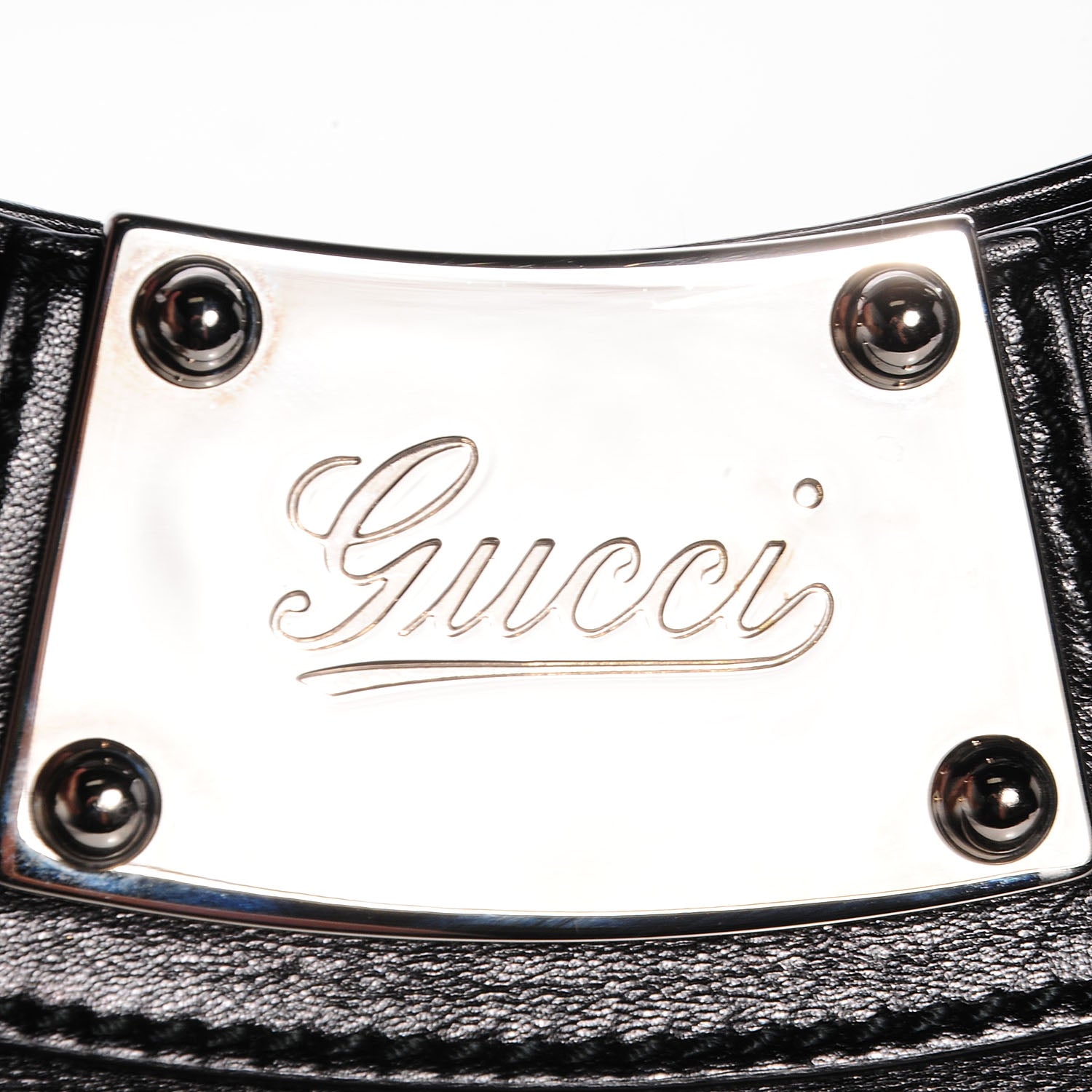 Gucci Leather Medium Race Bamboo Top Handle Bag Black 9 of 11