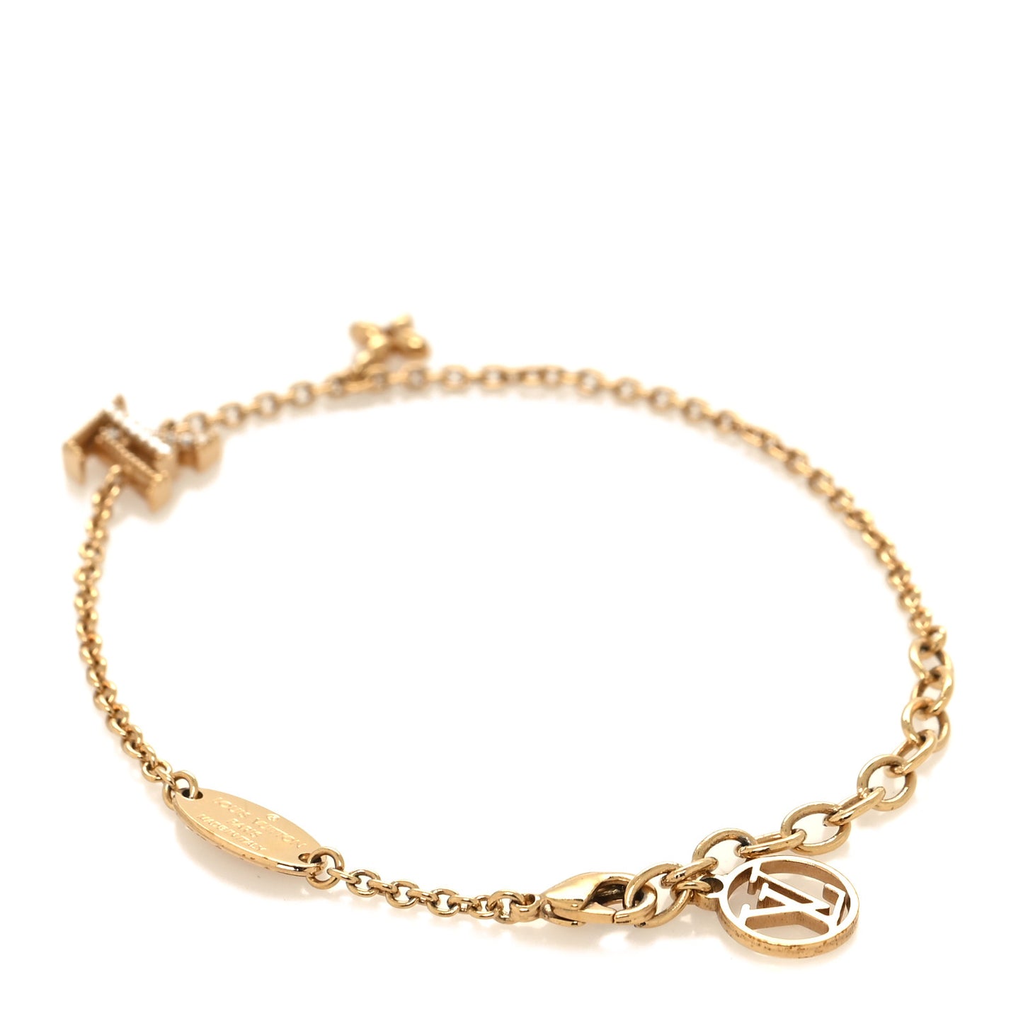 Metal Crystal LV Iconic Bracelet Gold