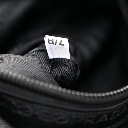 Prada Tessuto Stampato Nylon Saffiano Floral Print Tote Black White 7 of 11